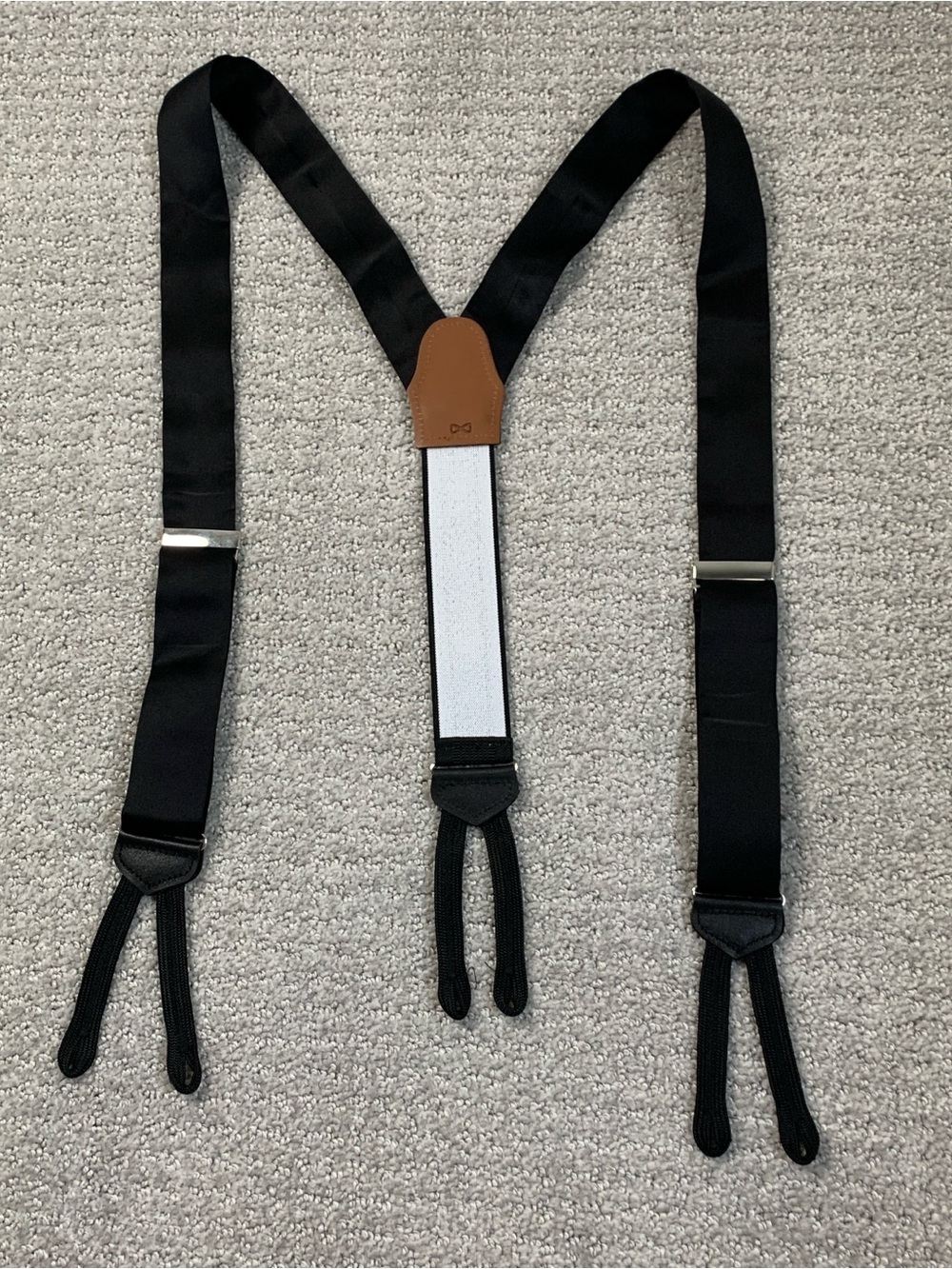 Trafalgar Black Satin Men's Suspenders Button Style